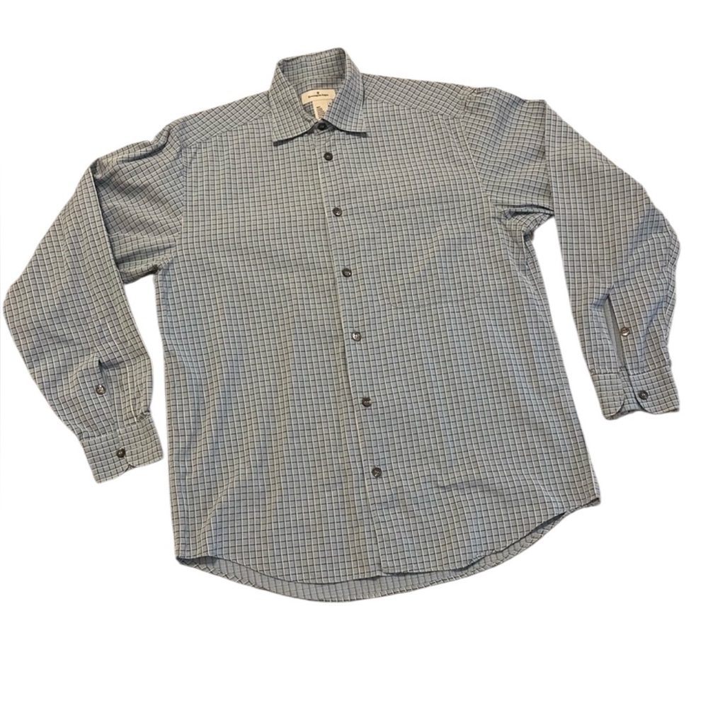 Ermenegildo Zegna Blue Checkered Casual Button Down Shirt Men’s Medium